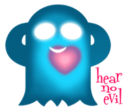 Cute Heart-Glowing Ghost stickers sticker #1809896