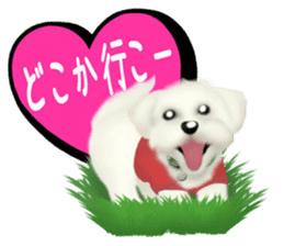Happiness of the Maltese dog sticker #1832408