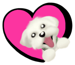 Happiness of the Maltese dog sticker #1832427