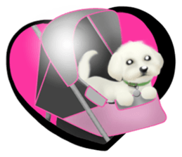 Happiness of the Maltese dog sticker #1832430