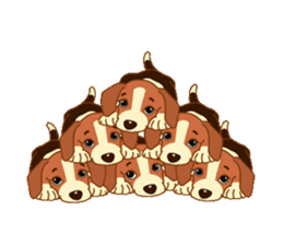 cute beagle dogs sticker #1858663