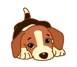 cute beagle dogs sticker #1858679