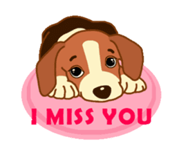 cute beagle dogs sticker #1858681