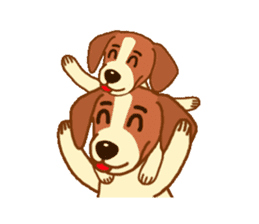 cute beagle dogs sticker #1858684