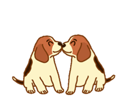 cute beagle dogs sticker #1858694