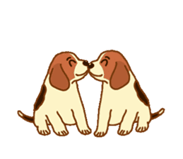 cute beagle dogs sticker #1858694