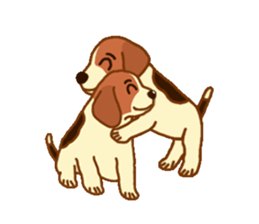 cute beagle dogs sticker #1858699