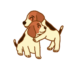 cute beagle dogs sticker #1858699