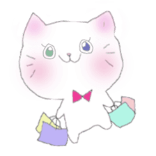 White cat"CANDY" sticker #2031008