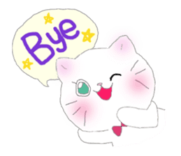 White cat"CANDY" sticker #2031037