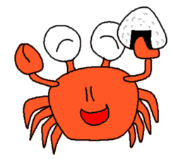 Monkey and crab and his companions sticker #2832187