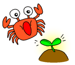 Monkey and crab and his companions sticker #2832189