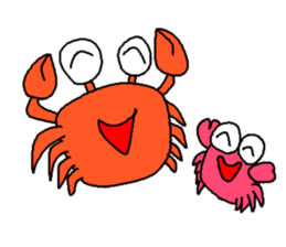 Monkey and crab and his companions sticker #2832195