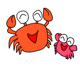 Monkey and crab and his companions sticker #2832195