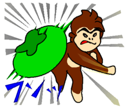 Monkey and crab and his companions sticker #2832205