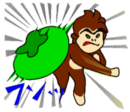 Monkey and crab and his companions sticker #2832205