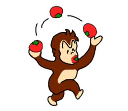 Monkey and crab and his companions sticker #2832206