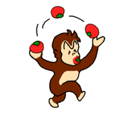 Monkey and crab and his companions sticker #2832206