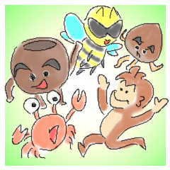 Monkey and crab Watercolor paint style