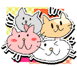 Colorful cats and birds sticker #3463753