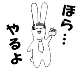 Rabbit with comb-over sticker #3562300
