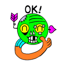 Cute green guy sticker #3691738