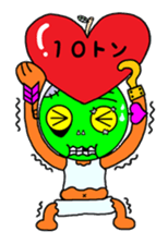 Cute green guy sticker #3691743