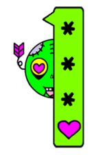 Cute green guy sticker #3691750