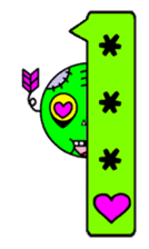 Cute green guy sticker #3691750