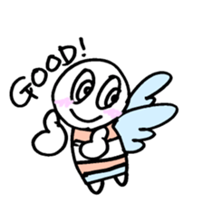 maru-maru angel say hello 11 sticker #3798663