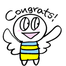 maru-maru angel say hello 11 sticker #3798670