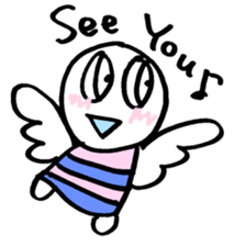 maru-maru angel say hello 11 sticker #3798682
