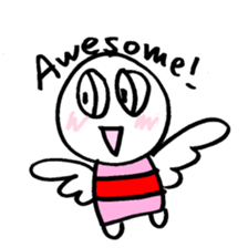maru-maru angel say hello 11 sticker #3798690
