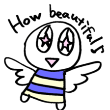 maru-maru angel say hello 11 sticker #3798694