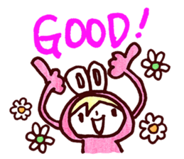 Pink Frog love Silly Wolf sticker #4835185