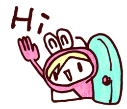 Pink Frog love Silly Wolf sticker #4835186