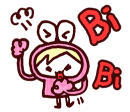 Pink Frog love Silly Wolf sticker #4835213