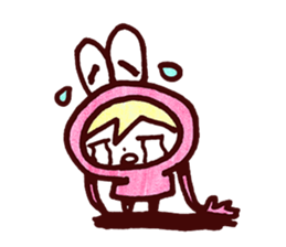 Pink Frog love Silly Wolf sticker #4835219