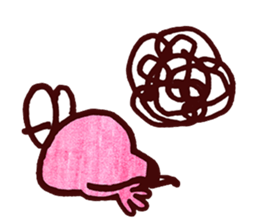 Pink Frog love Silly Wolf sticker #4835221