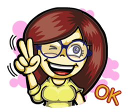 Cute Girl next Room Engliah sticker #4941131