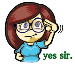 Cute Girl next Room Engliah sticker #4941141