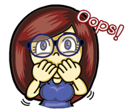 Cute Girl next Room Engliah sticker #4941149