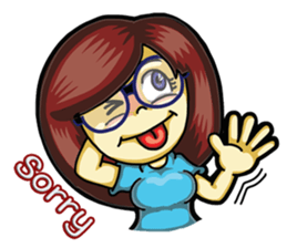 Cute Girl next Room Engliah sticker #4941153