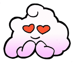 The love of curly moon & cloud sticker #5244021