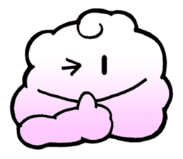 The love of curly moon & cloud sticker #5244027