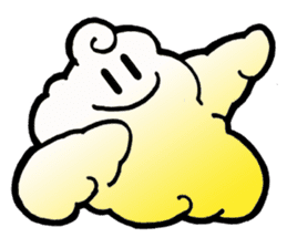 The love of curly moon & cloud sticker #5244029