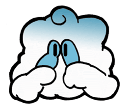 The love of curly moon & cloud sticker #5244045