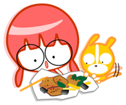 Pink girl and dog bark sticker #5631607