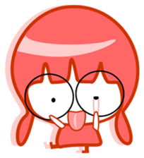 Pink girl and dog bark sticker #5631612