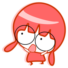 Pink girl and dog bark sticker #5631613